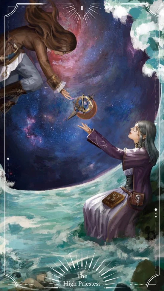 Bernadette Gustav hands a planetarium to Cattleya.